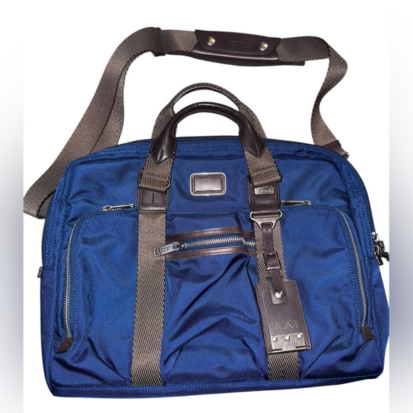 Tumi Handbags - Tumi Blue Nylon Alpha Bravo McNair Slim Briefcase Bag